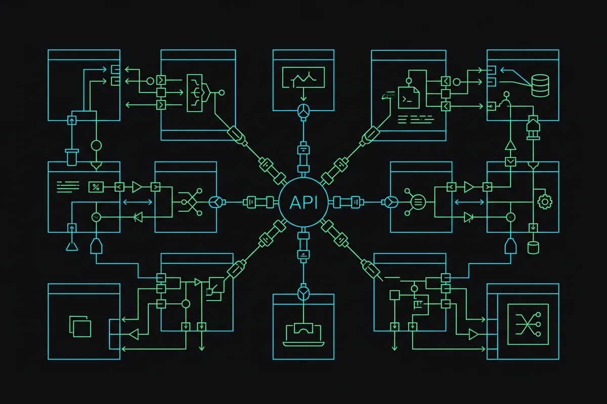 Business-structure illustration for AI developer platform / API